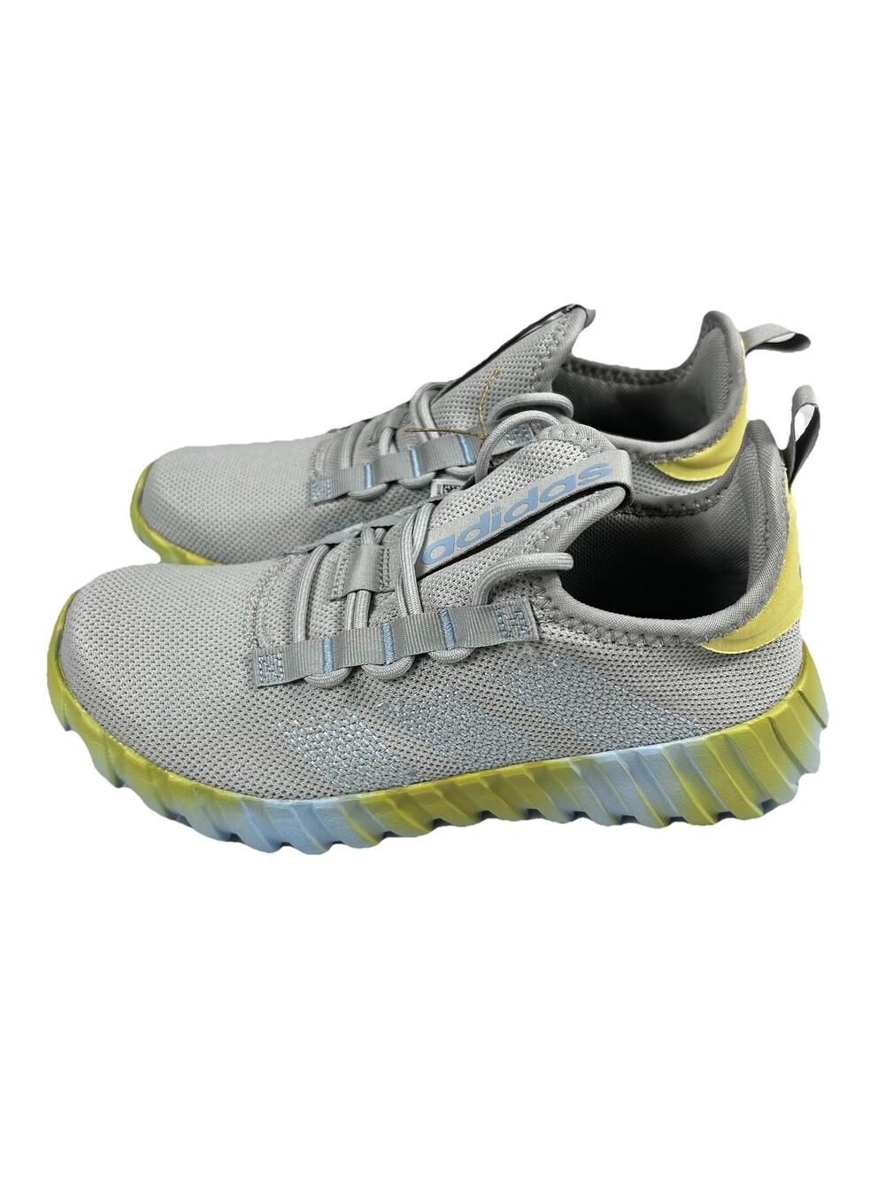 Adidas Kaptir Flow K Shoes Kids Size 5 Womens Size 6.5 Gray Blue Yellow JR0428